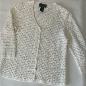 Ralph Lauren Crochet Cardigan 3/4 Sleeves PM